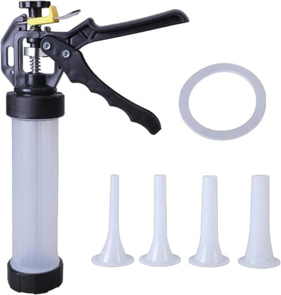 Vleesvulmachine - Worstmaker Keuken - Zelf Worst Maken - Vier Trechtermaten - 335 cm Lengte - Wit