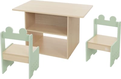 3-delige kinderzitgroep met tafel en 2 stoelen van hout Joyz