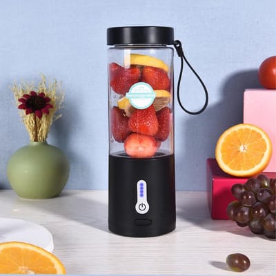 Oplaadbare draagbare minimixer met USB-aansluiting - mini fruitmixer - 530 ml - Zwart