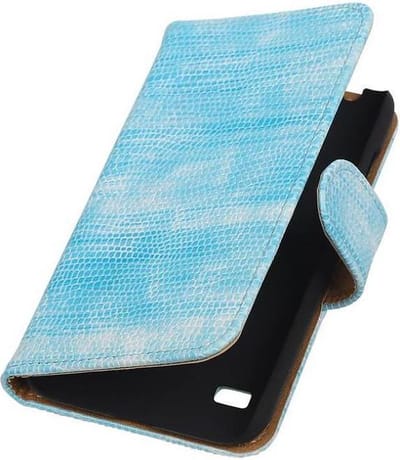 Hagedis Bookstyle Wallet Case Hoesjes Geschikt voor Huawei Ascend Y550 Turquoise