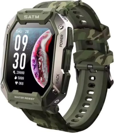 Tijdspeeltgeenrol - Army smartwatch Groen/Cameo - Stappenteller - Hartslagmeter - Bloeddrukmeter - Bluetooth - Waterdicht - Gezond - Fitness -