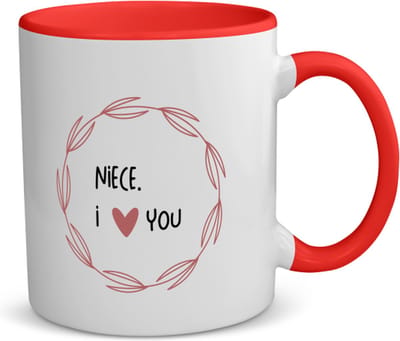 Akyol - niece i love you koffiemok - theemok - rood - Nicht - de liefste nicht - verjaardagscadeau - verjaardag - cadeau - cadeautje voor nicht - nicht artikelen - kado - geschenk - gift - 350 ML inhoud