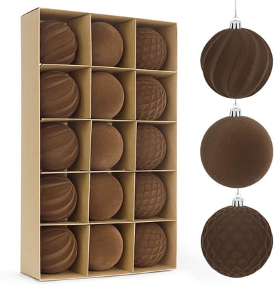 Set van 15 Stuks Satijnen Kerstballen - Beschermde Plastic Versieringen voor Feestdagen en Decoraties