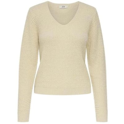 Jacqueline de Yong Trui Jdyellen L/s V-neck Pullover Knt 15308897 Whitecap Gray Dames Maat - L