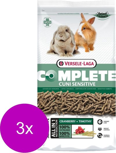 Versele-Laga Complete Cuni Sensitive - Konijnenvoer - 3 x 1.75 kg