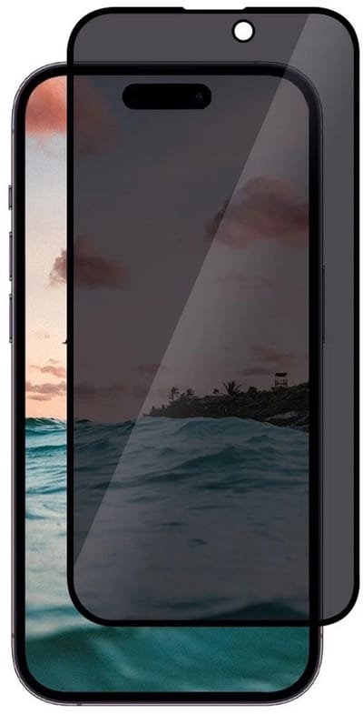 Mobile5 - Privacy Glas Screenprotector voor iPhone 15 Pro Max - Mat Privacy - Anti Reflectie - Kras en Valbestendig - Volledig schermvullend - Zwart omlijnd