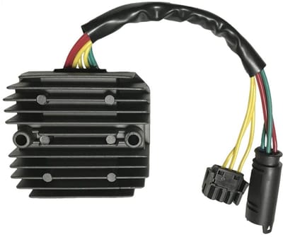 ONF3 - Spanningsregelaar - Gelijkrichter - Geschikt voor motorfiets - Zwart - Korte en lange draad - Onderdeelnummer 61312346550 - Ideaal voor B...