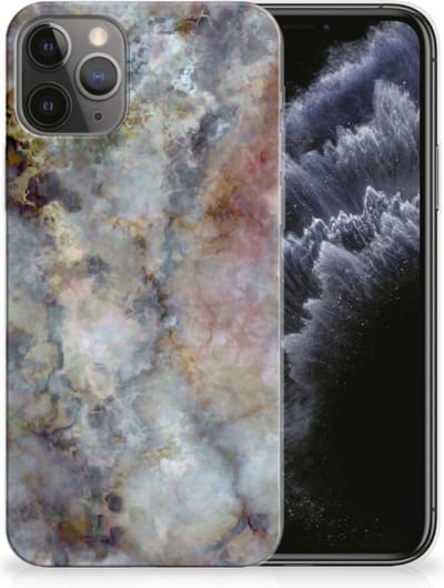 TPU Hoesje voor Apple iPhone 11 Pro TPU Siliconen Hoesje Marmer Grijs