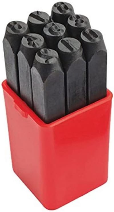 Slaggetallen Stempel - Markeer Stempel - Metaal Markeren - DIN 1451 Standaard - 10 mm - zwart