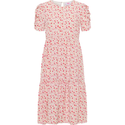 Mymo midi-jurk Nolie Dames Wit Veelkleurig