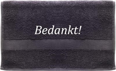 Handdoek - Bedankt - 100x50cm - Grijs