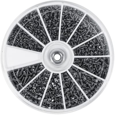 Mini Bolts en Moeren Set - 600 Stuks Assortiment Kit met 12 Types Schroeven en Organisator voor Horloges en Glazen