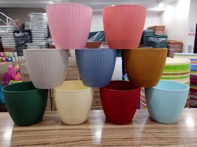 7st bloempotten smartpot drainagesysteem haakmotief verschillende kleuren