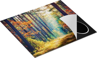 Chefcare Inductie Beschermer Herfstbos met Zonneschijn - Kleur - 60x50 cm - Afdekplaat Inductie - Kookplaat Beschermer - Inductie Mat