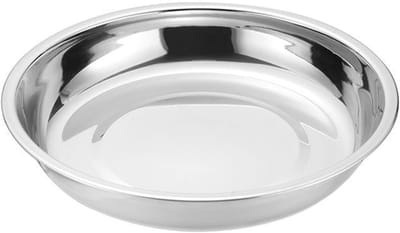 Dailygoods- Dinerborden Roestvrij Staal - Ronde Soepborden - Voedselveilig Materiaal - Duurzaam Servies - Diameter 40 cm - Geschikt voor Diverse Gerechten
