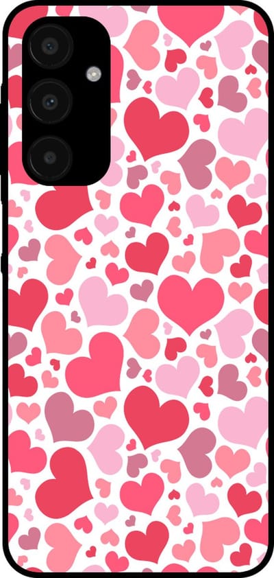 Smartphonica Telefoonhoesje Geschikt voor Samsung Galaxy A25 met Hartjes Print - Hearts Design TPU Backcover Case - Kinder Hoesje met Hartjes Design geschikt voor Samsung Galaxy A25