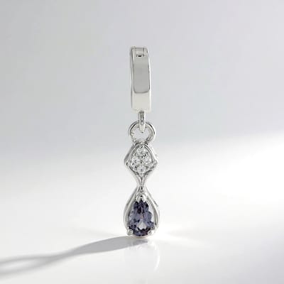 Cavill - 925 Sterling Zilver Geplateerde Hanger - 0,27 ct Madagaskar Granaat & 0,03 ct Cambodjaanse Zirkon - Druppelvorm