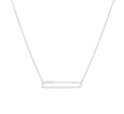 YO&NO -  Ketting - Zilver - Anker -  Rechthoek -  1,3 mm -  41 + 4 cm - Sieraden vrouw - 14k - Zilver 925
