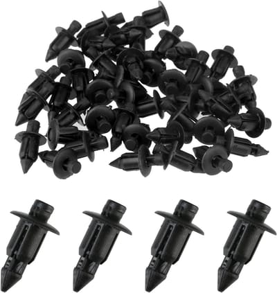 Kunststof Klinknagels - Spreidklinknagels Bevestiging - Auto Motor Bevestigen - 6mm Diameter Duurzaam - 50 Stuks - Zwart