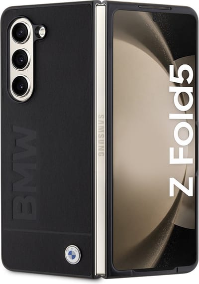 BMW Backcase hoesje geschikt voor Samsung Galaxy Z Fold 5 - Effen Zwart - Kunstleer