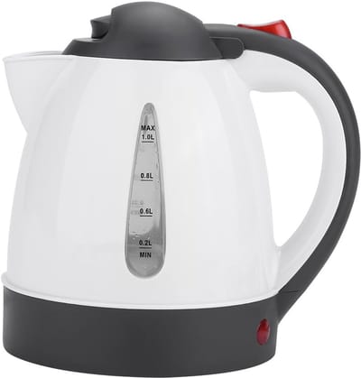 Elektrische Waterkoker - Reisketel Auto - Onderweg Koffie Zetten - Roestvrijstalen Verwoningsplaat - 1 Liter - Zwart Wit