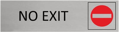 CombiCraft Aluminium deurbordje No exit 165x45mm met tape - per stuk
