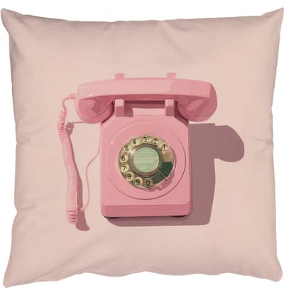 Sierkussens - Kussentjes Woonkamer - 50x50 cm - Draaischijftelefoon - Retro - Roze
