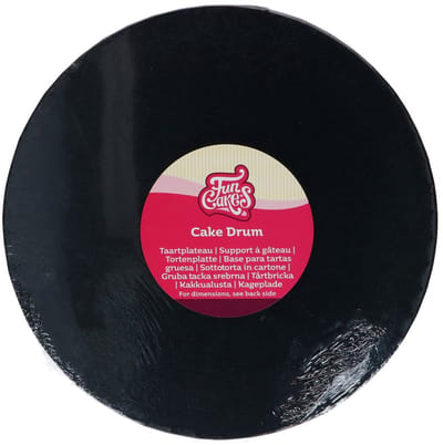 FunCakes Cake Drum Rond - Zwart - Ø25 cm / 12 mm - Taartonderlegger - Taartkarton
