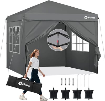Pop-up paviljoen - Feesttent tuinpaviljoen - Buitenfeest organiseren - Snel op te zetten - 3 x 3 meter - Donkerblauw