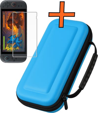 Hoesje Geschikt voor Nintendo Switch 2 Hoes Bescherm Case Hardcover Met Screenprotector - Hoes Geschikt voor Nintendo Switch 2 Case - Blauw