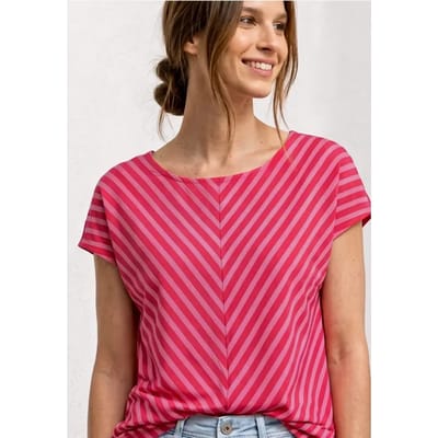 Shirt met korte mouwen en gestreept patroon