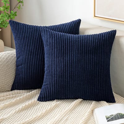 Dailygoods- Kussenhoezen 40x40 cm - Set van 2 - Corduroy - Zacht - Decoratief - Duurzaam met verborgen rits - Kussen