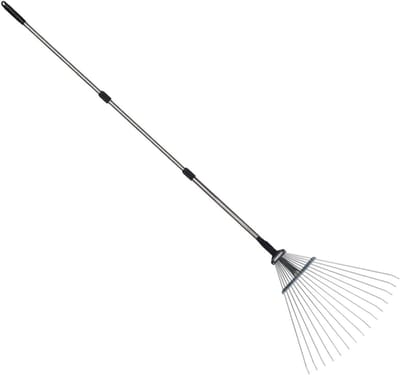 Gazonhark - Tuinhark Wiedgereedschap - Gazon Onderhouden - Verstelbare Ergonomische Steel - 137-173 cm - Grijs