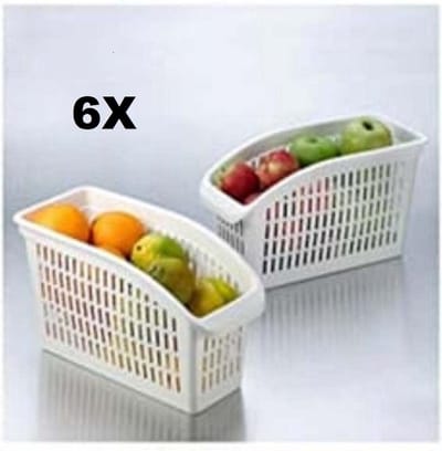 6X Koelkast Oganizer - Koelkast bakjes - Organizer Kast - Opbergbakjes - Smalle model - Wit