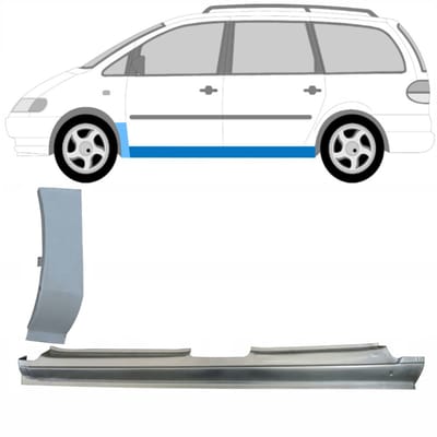 Volledige dorpel + reparatiepaneel voorste spatbord voor Volkswagen Sharan 95-10