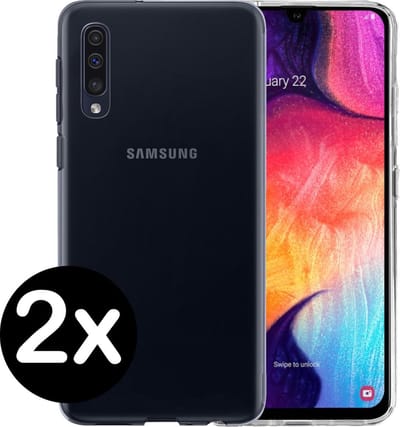 Hoesje - 2 Stuks - Geschikt voor Samsung Galaxy A30s - Sterk & Shockproof - Telefoonhoes - Back Cover - Case Siliconen - Telefoon Hoes - Transparant