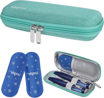 Draagbare Insulinepen Opbergdoos en Koeltas met 2 Koelpacks, Compact en Ideaal voor Reizen