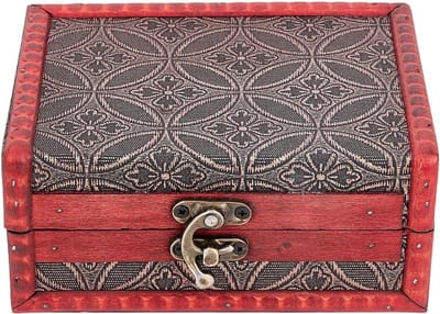 Decoratieve Opbergdoos Retro 14.5 x 11.5 x 6.5 cm, Vintage Houten Doos voor Sieraden, Parels en Decoraties