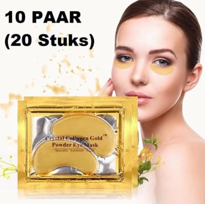 Collageen oogmasker Goud - Crystal Collagen Gold Powder - Wallen wegwerken - Verhelpt wallen en donkere kringen onder de ogen- Hydraterend - 20st - 10 paar