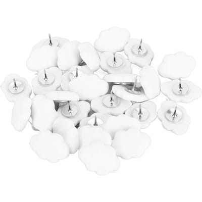 30 stuks Wolk Punaises voor Kurk Prikborden DIY Handwerk Schattige Decoratieve Duimspijkers met white