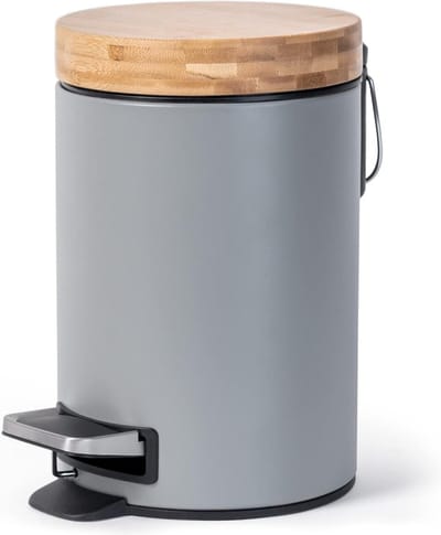 3 Liter Designer Badkameremmer van Bamboe - Zachtsluitend en Anti-Vinger - Grijs