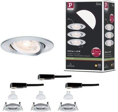 LED-inbouwlamp Nova GU10 Flat draaibaar 3x4,9W 3x550lm 230V 2700K Alu gedraaid