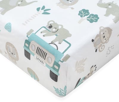 New Baby Safari katoenen hoeslaken 120x60 cm - Ledikantlaken