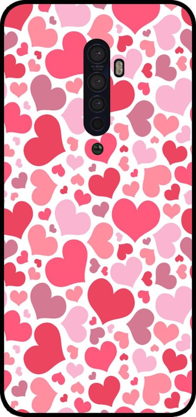 Smartphonica Telefoonhoesje Geschikt voor Oppo Reno 2 met Hartjes Print - Hearts Design TPU Backcover Case - Kinder Hoesje met Hartjes Design geschikt voor Oppo Reno2