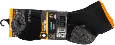 Skechers 3pk Mens Work Qtr Socks, Mannen, Zwart, Sokken, maat: 41-46