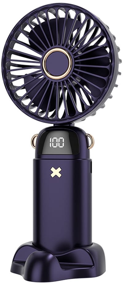 USB Oplaadbare Mini Zakventilator Voor Dames & Heren, Binnen & Buiten, Opvouwbare Bureau Ventilator Met Digitaal Display