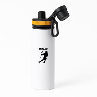 Hacebo® - Lacrosse met eigen naam waterfles met draaidop oranje - Sport - Lacrosse - Sport - water fles - 850ML