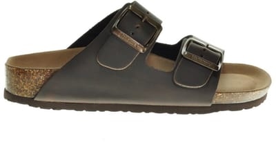 Donkerbruine Slippers Tweeband Bionatura maat 36