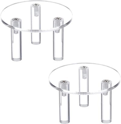 Dailygoods- Sieraden Display - 2 Sets Transparante Acryl Houder - Decoratieve Display Sokkels - Ringen/Oorbellen Organizer - 80 mm Diameter - Eenvoudig te Installeren - Displaystand