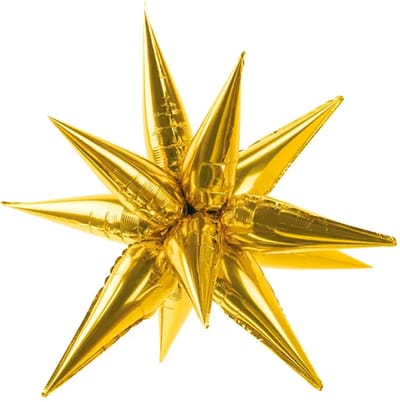 Partydeco - Folieballon 3D Ster Goud 95 cm